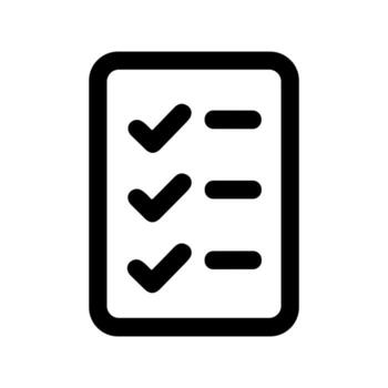 Simple Bold Checklist Task Complete List Information Board Icon vector