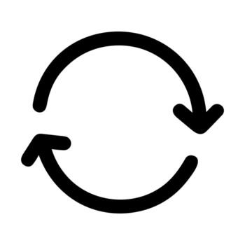 sencillo línea estilo rotación flechas símbolo circular movimiento icono vector