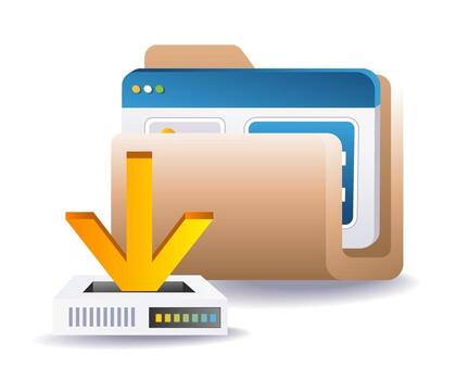 tecnología servidor datos carpeta símbolo vector