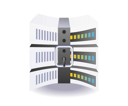 Technology data server stack vector