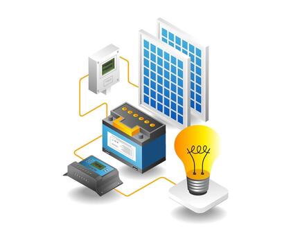 solar power technology system flow circuit vector