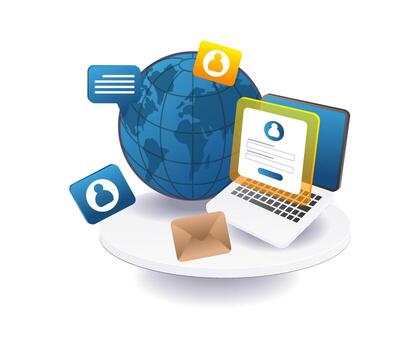 personal computadora datos Internet en línea vector