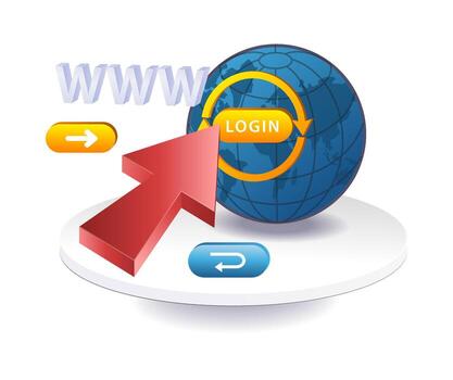 Internet application web login vector
