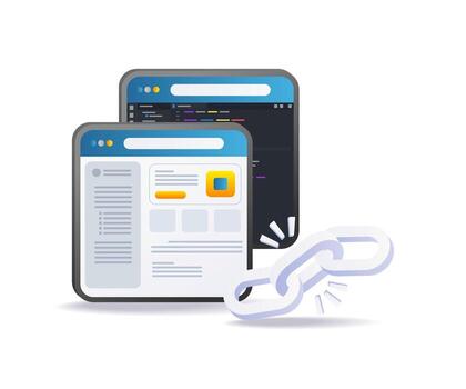 Enlaces Entre sitio web paginas vector