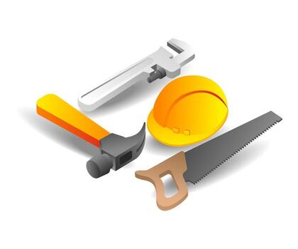Illustration design of mechanical carpentry tools vector