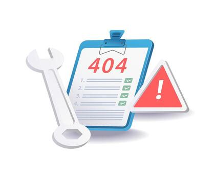 Fixing error code 404 illustration vector