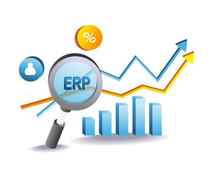 ERP of business data analysis vector