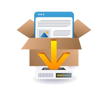 Download digital data stored on the server vector