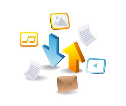 descargar y subir digital datos vector