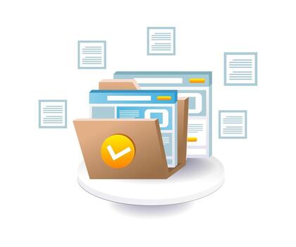 Digital technology data information folder vector
