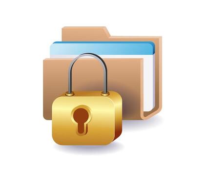 Digital folder data security lock vector