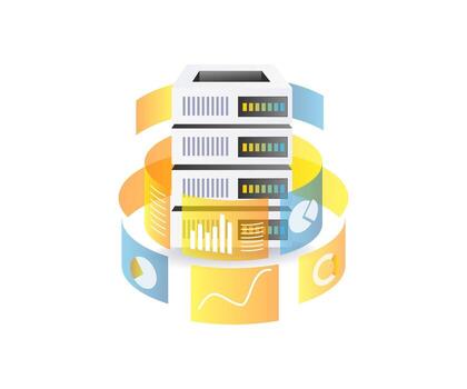 Digital display technology data server vector