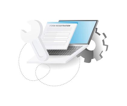 Creating a registration form with a computer vector