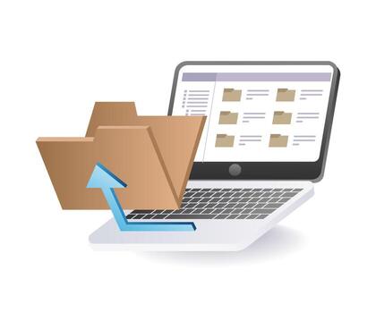 Computer data folder saved vector