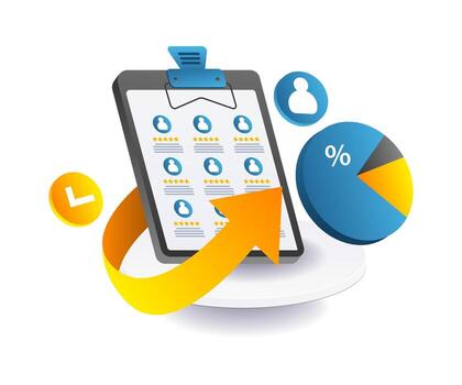 Competent candidate team data for business development vector