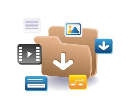 Computer digital data folder vector