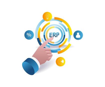 Controlling business ERP system applications vector