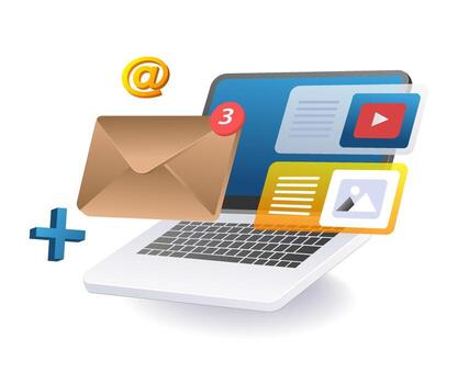 Complete multiple tasks with computer technology vector