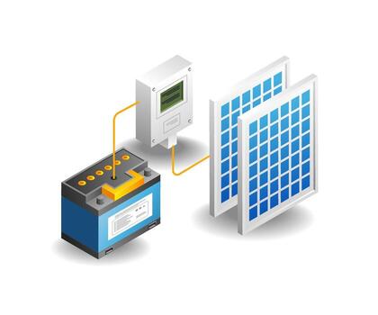 converts sunlight into electricity using a circuit flow system vector