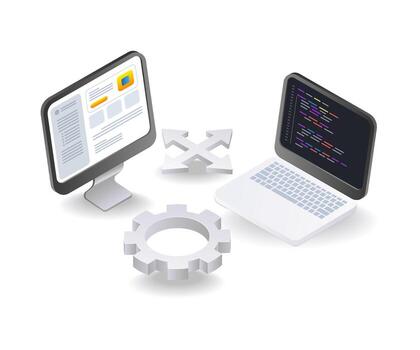 computadora edición proceso programación idioma vector