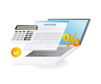 Computer invoice program vector