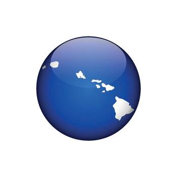 Hawaii Circle Button States of US Map Icon Template Illustration Design vector