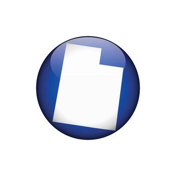 Utah Circle Button States of US Map Icon Template Illustration Design vector