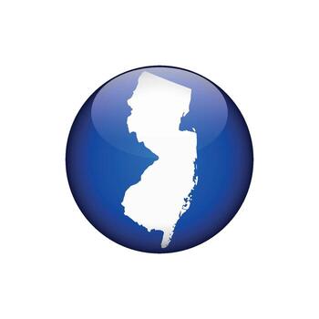 New Jersey Circle Button States of US Map Icon Template Illustration Design vector