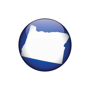 Oregon Circle Button States of US Map Icon Template Illustration Design vector