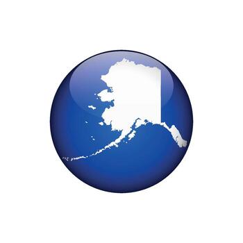 Alaska Circle Button States of US Map Icon Template Illustration Design vector