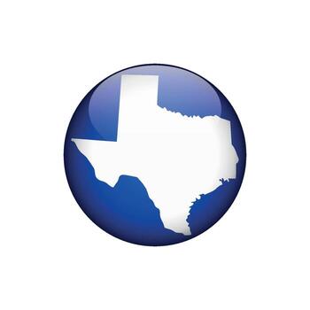 Texas Circle Button States of US Map Icon Template Illustration Design vector