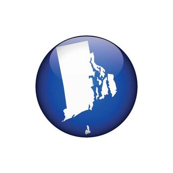 Rhode Island Circle Button States of US Map Icon Template Illustration Design vector