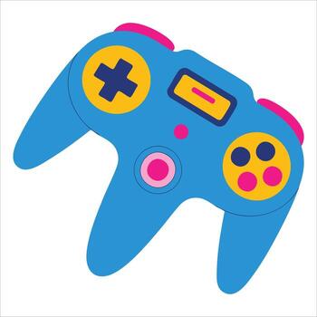 illustration of a game joystick isolated on white background ideal for gaming themes, retro game visuals, and entertainment graphics vector