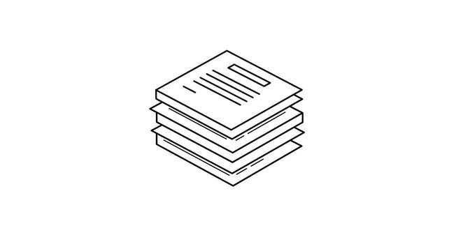 Stack of Documents Line Art vector