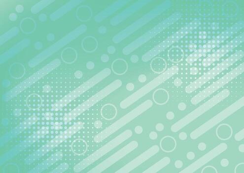 Modern abstract background with smooth green and blue gradient, featuring geometric shapes like circles, lines, and halftone patterns. vector