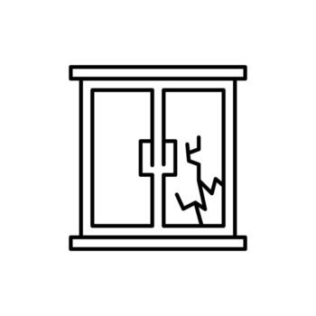 Broken Window Outline Picture for Graphic and Web Design, Apps, Adverts, Various Cards vector