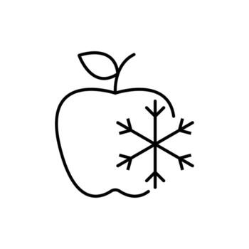 Frozen Apple Outline Linear Image for Graphic and Web Design, Apps, Adverts, Various Cards vector