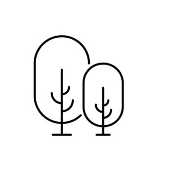 arboles en bosque minimalista firmar para web y gráfico diseño, aplicaciones, pancartas, social red y tarjetas vector