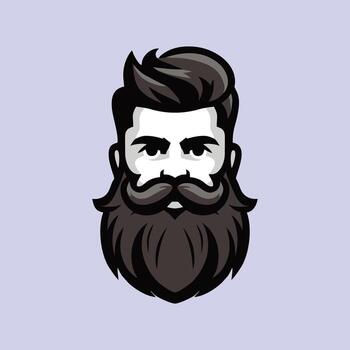 Man with a mustache and beard vector