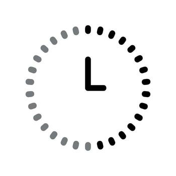 Loading Time Icon with Fading Dotted Circular Border vector