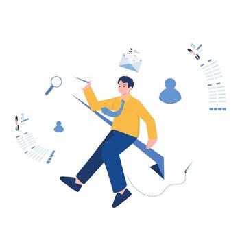 HR manager reviewing job applications and candidate profiles as part of the hiring and recruitment process. vector