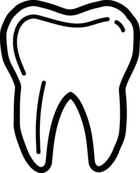 Line Art Illustration of a Tooth with Clear Root Structure on White Background vector