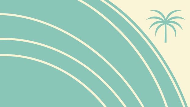 resumen verde azulado y crema ondulado líneas con palma árbol antecedentes vector