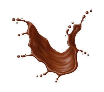 Chocolate splash and flow waves realistic render vector