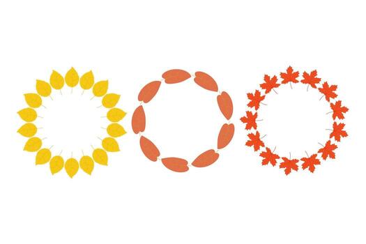 Autumn leaves in a circle. Set of elements on an isolated background. vector