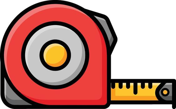 Precise measurement with vibrant red and yellow tape measure for your next project vector