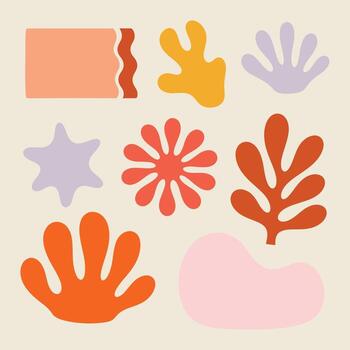 Modern abstract shapes creating playful and vibrant patterns for backgrounds and contemporary designs vector