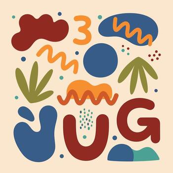 Whimsical abstract shapes create a playful and modern design, perfect for creative projects and branding vector