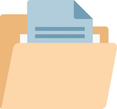 minimalista plano icono de un beige archivo carpeta conteniendo un azul papel documento con un de orejas de perro esquina. vector