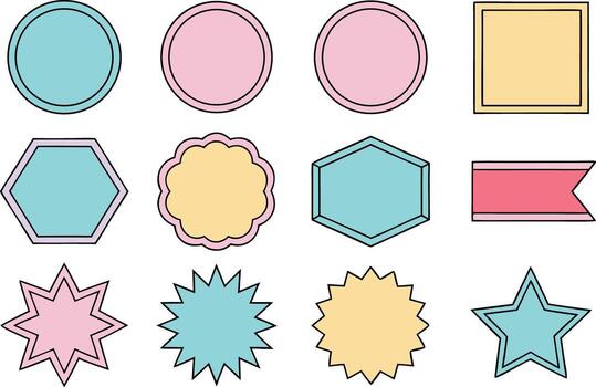 vacío etiqueta clipart conjunto sencillo etiqueta modelo haz vector